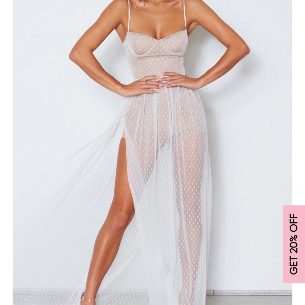 NWT Sheer Bodysuit Dress
